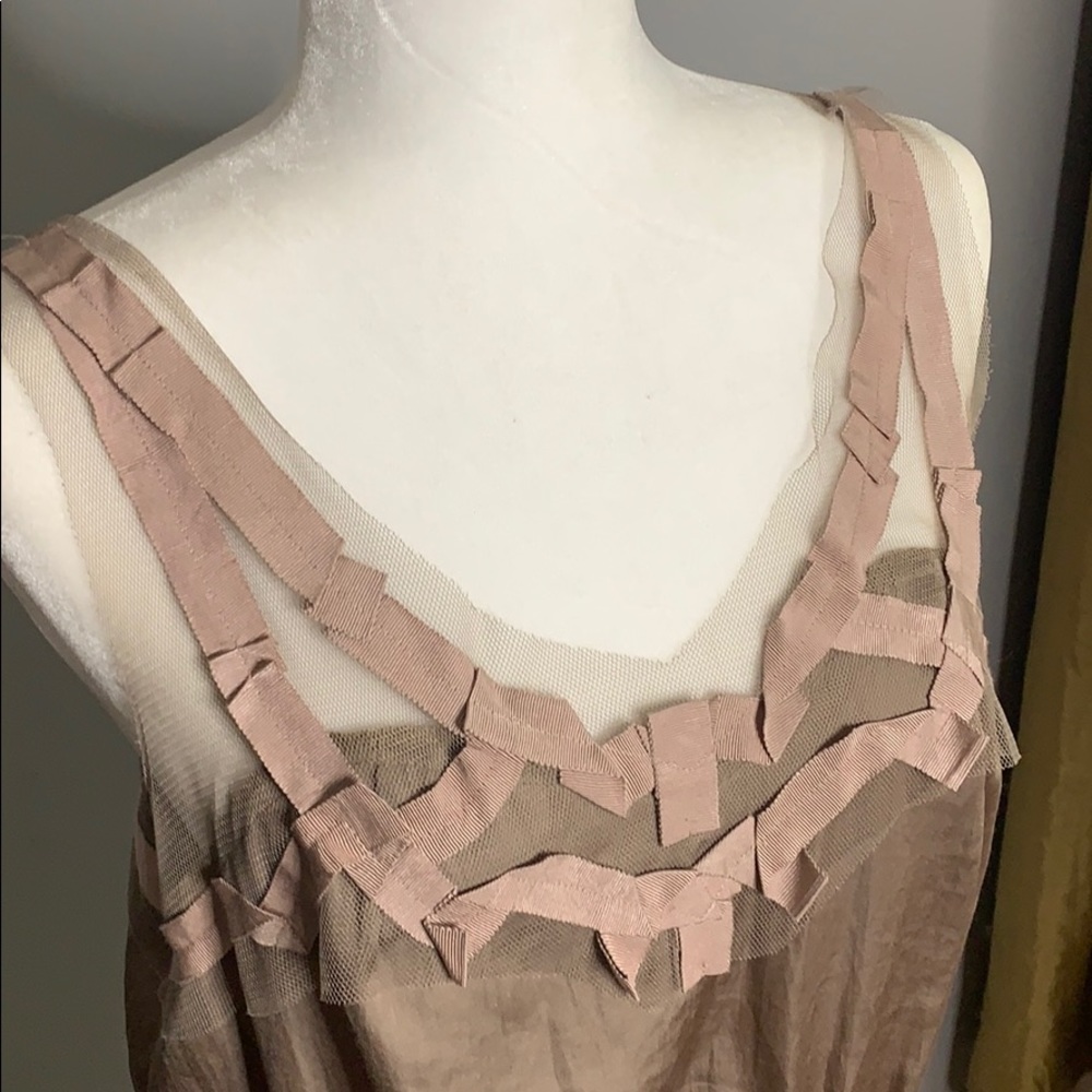 Ann Taylor Loft Tan Textured Lace Dress 12 - Picture 3 of 8